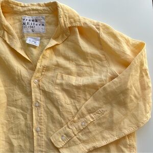 Eileen by Frank & Eileen 100% Linen Relaxed Button Up Shirt Yellow Large